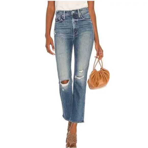 Mother Superior High Waisted Rider Ankle Distressed Jeans - Picture 1 of 11